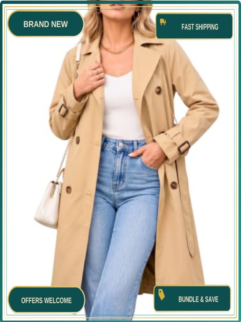 Steve Madden Long Oversized Lapel Trench Coat Fall Jacket